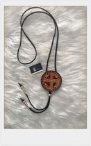 Handmade leather art Mongolian elements Mongolian characteristic sweater chain accessories Mongolian robe accessories leather necklace