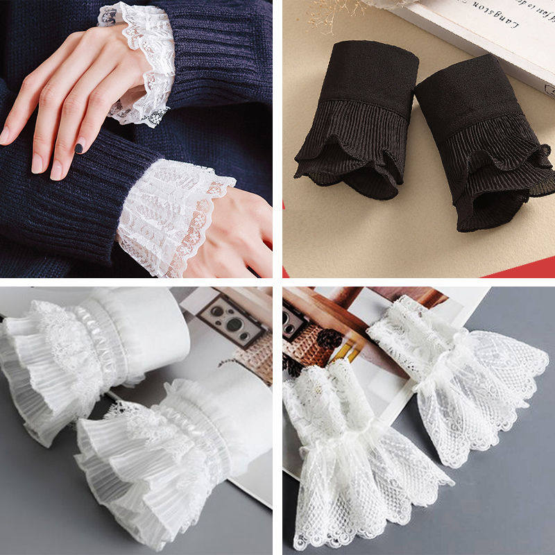 Lace Lace cuff False sleeves Hairy Coat Sweatshirt Decoration Accessories White Shirt Sleeves Anti Dirty Windproof Fake Cuff