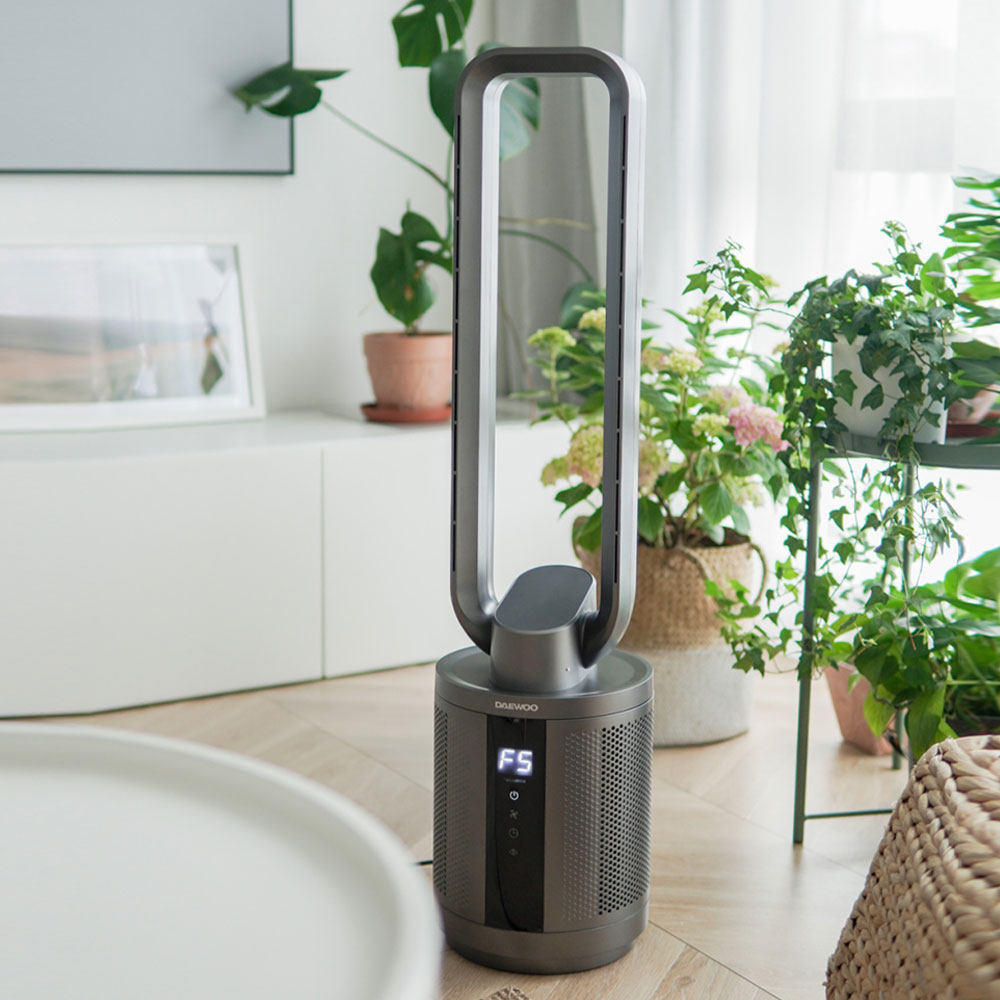 South Korea Daewoo No Leaf Fan Electric Fan Purifying Fan Household Cycle Energy Saving Silent Tower Fan Bench Standing Floor Fan