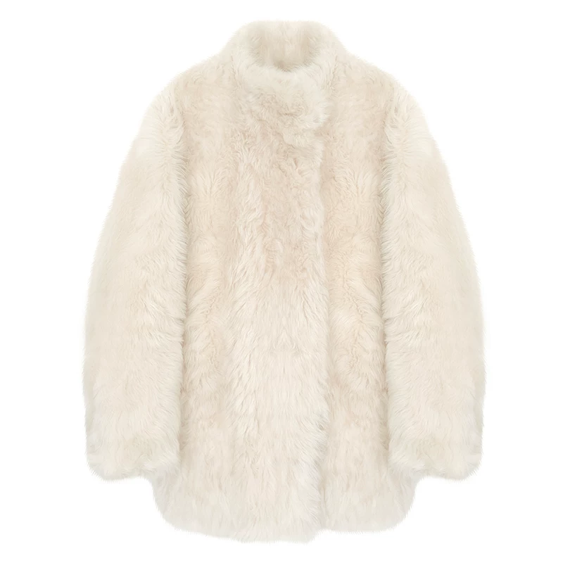 Import woolen long jacket, mid-length