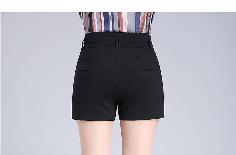 Quần short mùa thu đông 2018 nữ mới eo cao thẳng giản dị mùa thu trung niên mẹ phù hợp với mùa thu đáy mặc quần sooc đũi nữ
