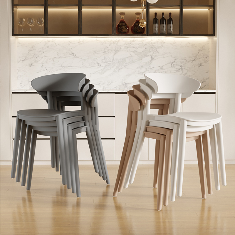 Comfortable backrest armchair for long periods of sitting, study computer ergonomics, dormitory balcony, home dining table, plastic chair