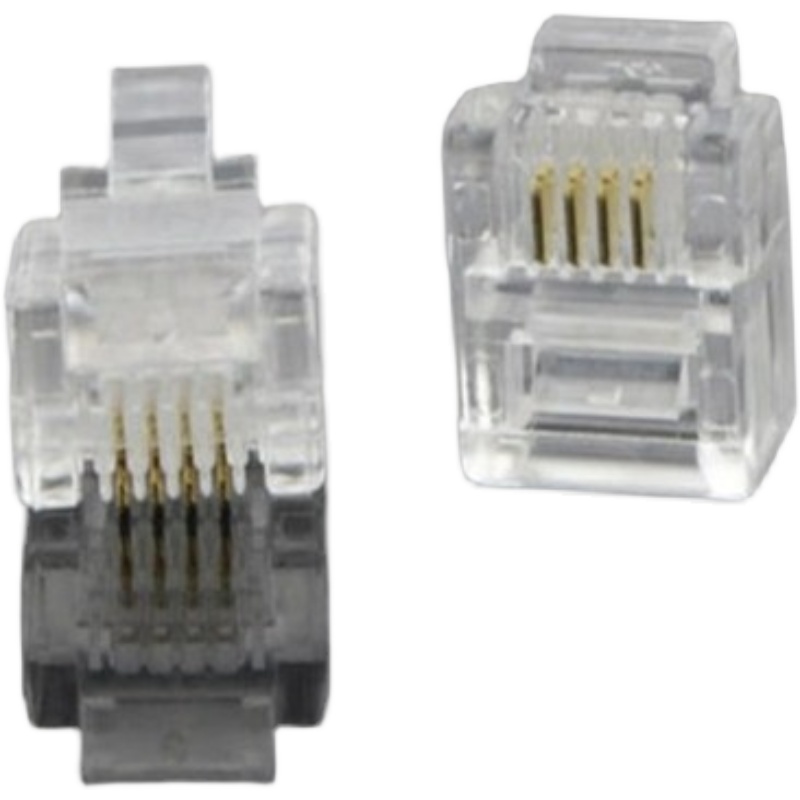 Telephone 4 Core Telephone Line Crystal Head 6P4C Copper Core 1000 packets Phone Signal Line Wire Head 10-100