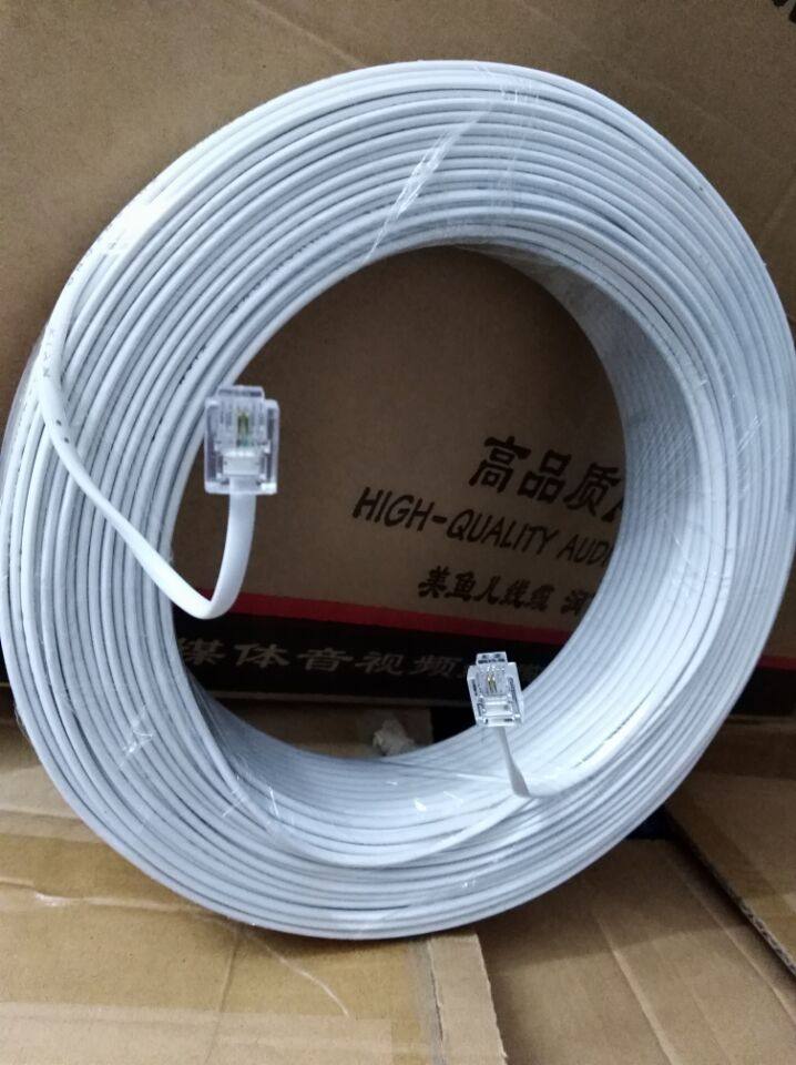 80 meters of foot molding two-core telephone line decoration and installation telephone extension line connected to the crystal head all-pass test