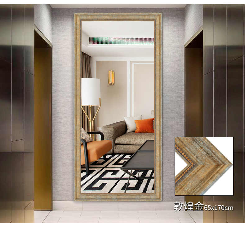 Cây lớn bến cảng miễn phí đấm cơ thể treo tường gương thay đồ treo tường chống nổ phù hợp gương treo phòng khách dán gương - Gương gương treo tường