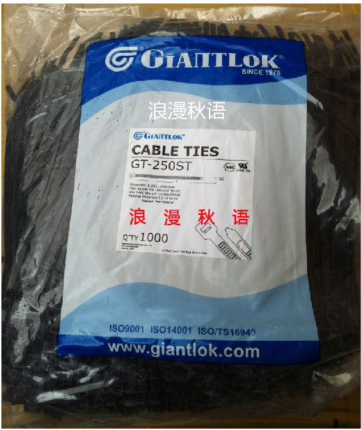 Brand Huawei Nylon Cable Ties Black Cable Management Tape Gt-250Stb (250*4.8mm) 1000 Pieces