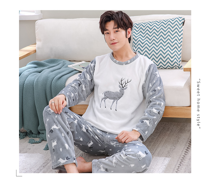 Mùa thu và mùa đông dày đồ ngủ nữ flannel san hô nhung nhà dịch vụ nam XXXL mã đồ ngủ chất béo phù hợp với cặp vợ chồng đồ bộ mặc nhà cao cấp hàn quốc