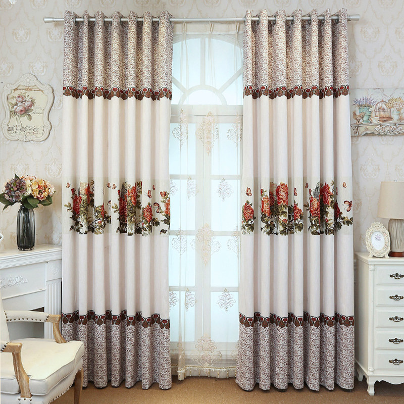 New Chinese Curtains Water Ink Landscape Finished Products 2022 New room Shading Cloth bedroom Living room Free to install