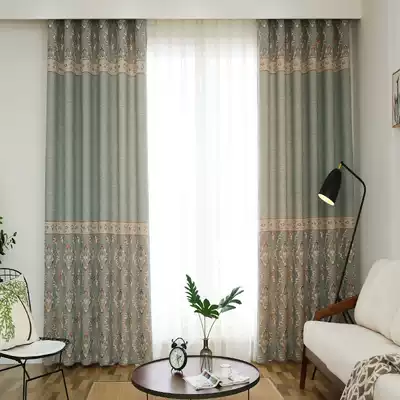 Thickened sunshade curtain finished full blackout curtain fabric simple modern bedroom floor to ceiling window sunscreen living room flat window