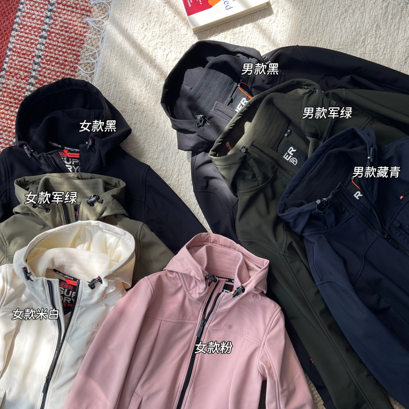 Original~Uk~ Cool! Available for Both Men and Women! High-Quality, Heavy-Duty Hooded Fleece-Lined Softshell Jacket for Autumn and Winter