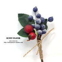 Lapel flower Corsage Wedding bride groom Bridesmaid sister Blueberry Big red pulp Banquet guest simulation flower