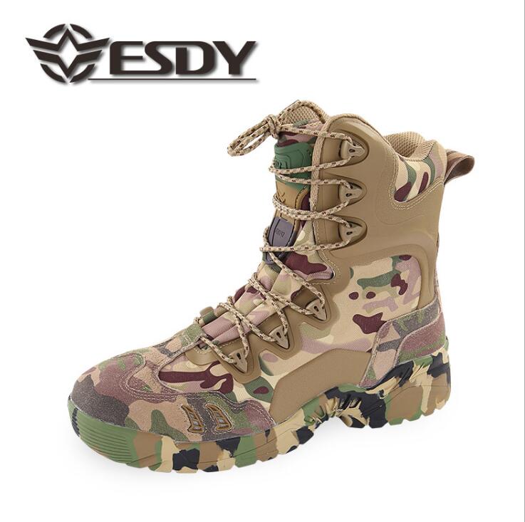 Spring, summer and autumn boots camouflage ESDY hiking shoes tactical boots men's combat boots desert boots high CP camouflage boots