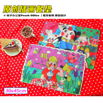 Peach office original design creative illustration placemats holiday gifts Showa girls can indeed be decorated