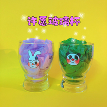 Peach office original design homemade high temperature resistant retro Showa cute cartoon rabbit panda glass