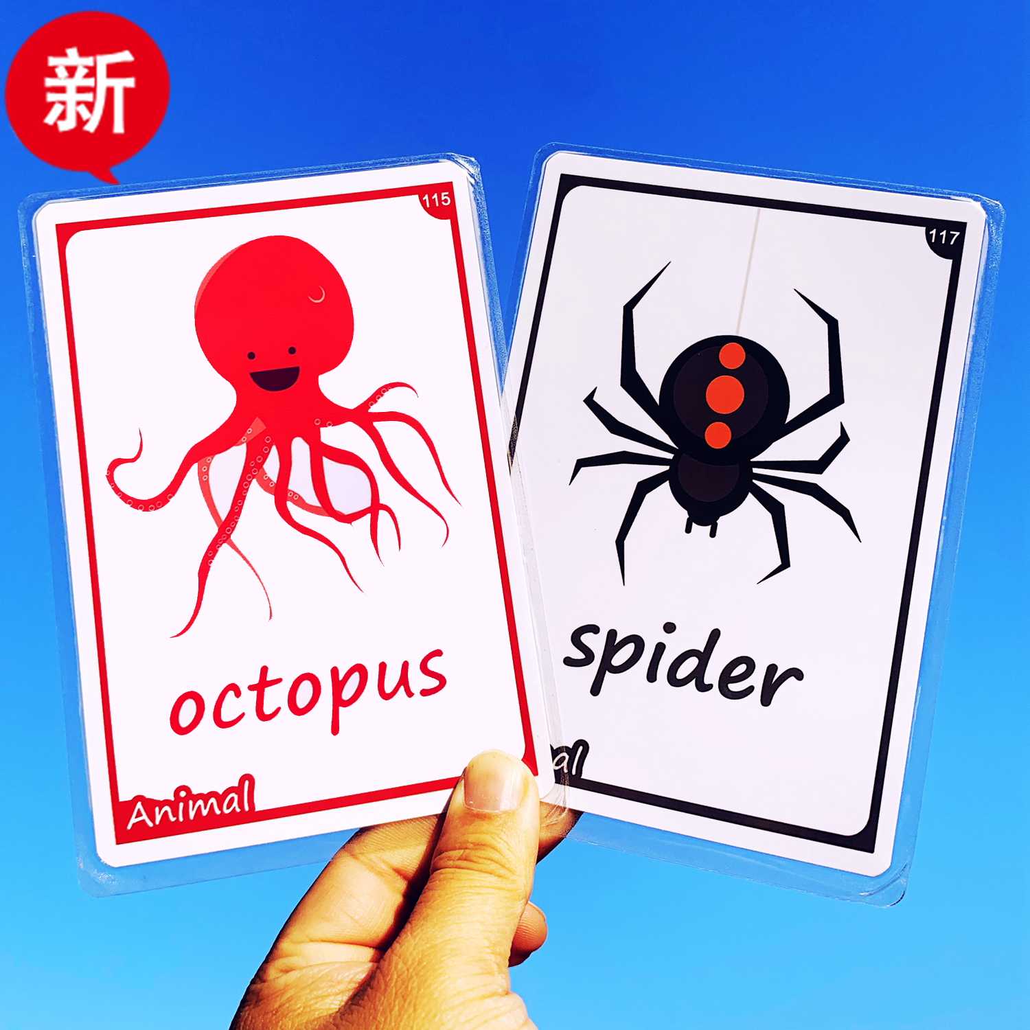 Flashcard Early Education Card Animals Animal Card English Single Word Teaching Aids Baby Enlightenment Kindergarten Teacher English