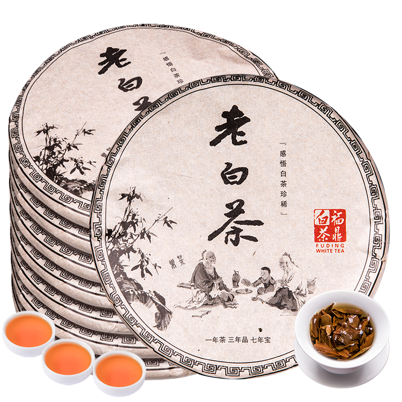 2015 福鼎白茶ケーキ茶熟成白茶老松明茶7個丸ごと購入合計2450gギフトボックス
