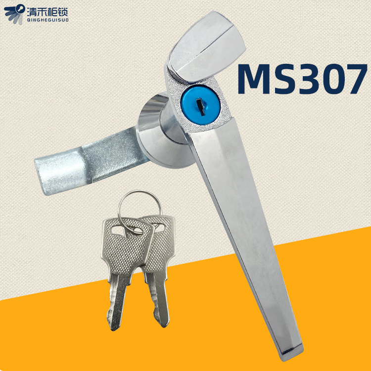 MS307 handle lock distribution cabinet handle lock electric cabinet box handle lock with key zinc alloy