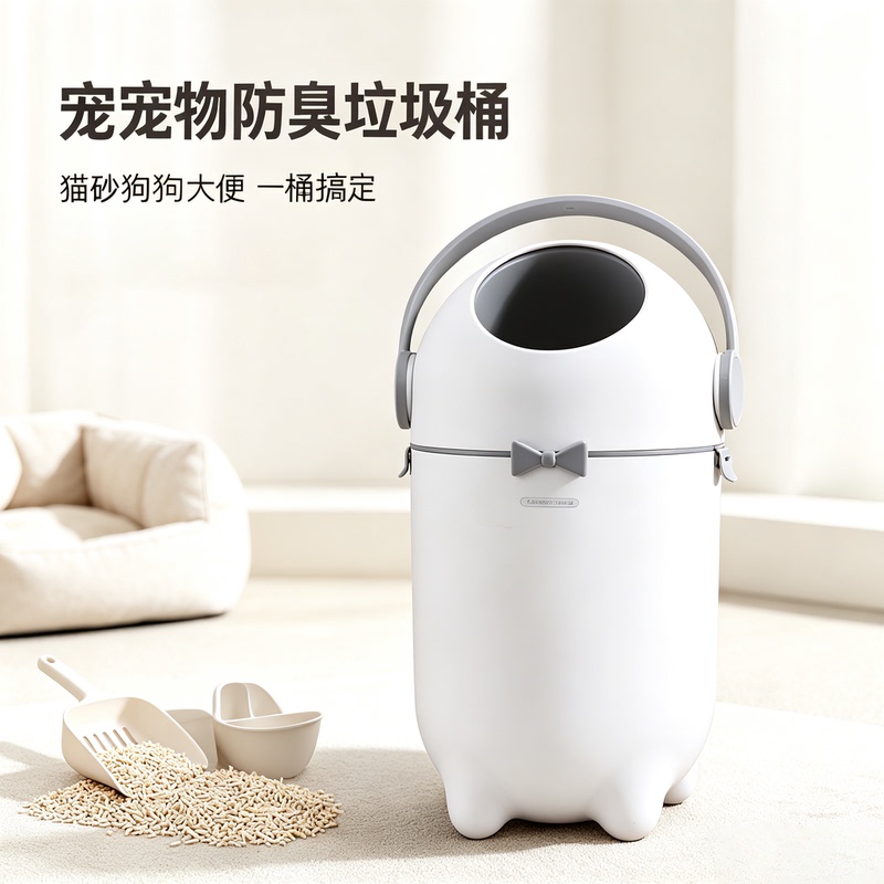 Pet Odor-Proof and Antibacterial Trash Can for Cat Litter and Dog Poop, One Bucket Solves It All, Extra-Large Household Pet Waste Bin