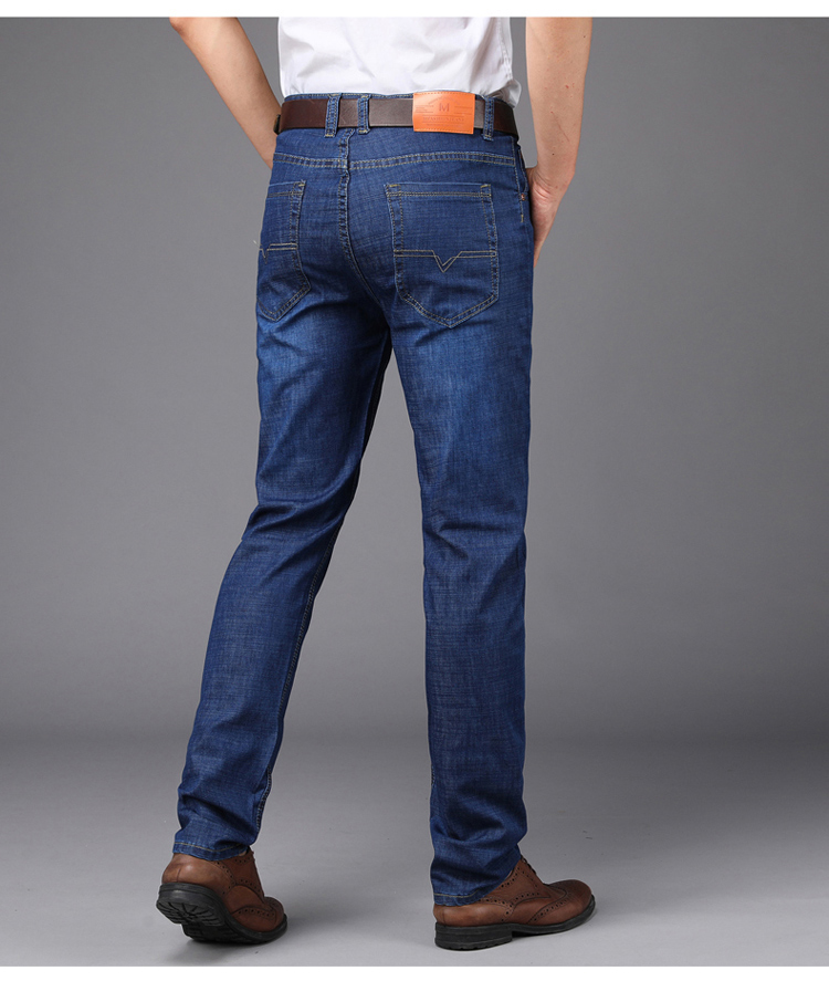 Hàng ngày đặc biệt jeans nam mùa hè siêu mỏng stretch tự trồng thẳng kinh doanh mùa hè quần tây giản dị người đàn ông trẻ tuổi