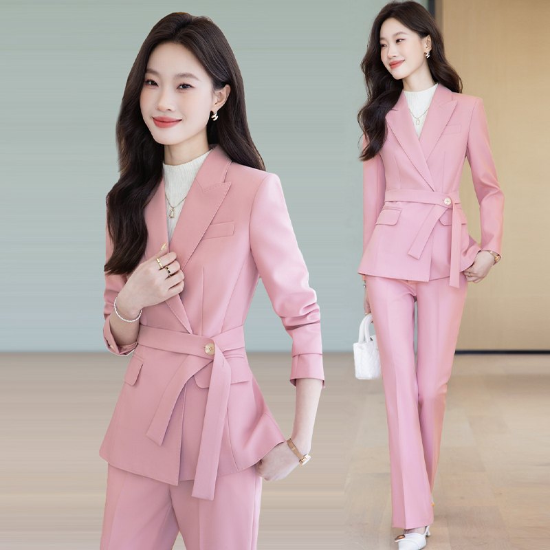 Fashionable Pink Suit Set for Women 2025 Autumn and Winter New Style High-End Broadcasting and Hosting Elegant Niche Casual Suit