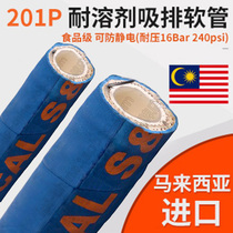 Transparent ultra-high molecular polyethylene food anti-static PERAFLEX solvent suction blue rubber hose hot sale