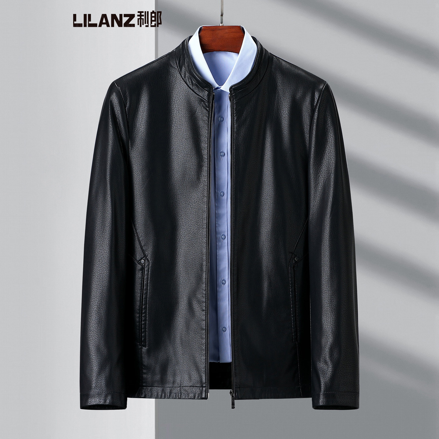 26 весенне-осенняя новая кожаная куртка Lilang leather из натуральной кожи для мужчин со стоячим воротником из овчины для папы среднего возраста, кожаная куртка