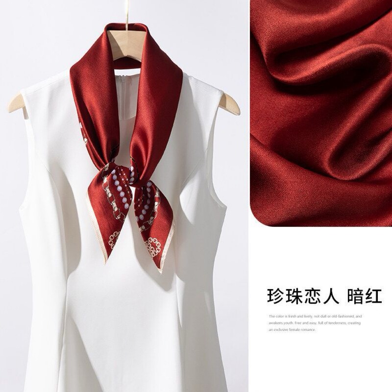 Shanghai Story Red Silk Scarf, Light Luxury and High-End Feel, Women's Small Square Scarf, Mother's Style, Year of the Horse, Zodiac Year Gift Shanghai Story Red Silk Scarf, Light Luxury and High-End Feel, Women's Small Square Scarf, Mother's Style, Year of the Horse, Zodiac Year Gift