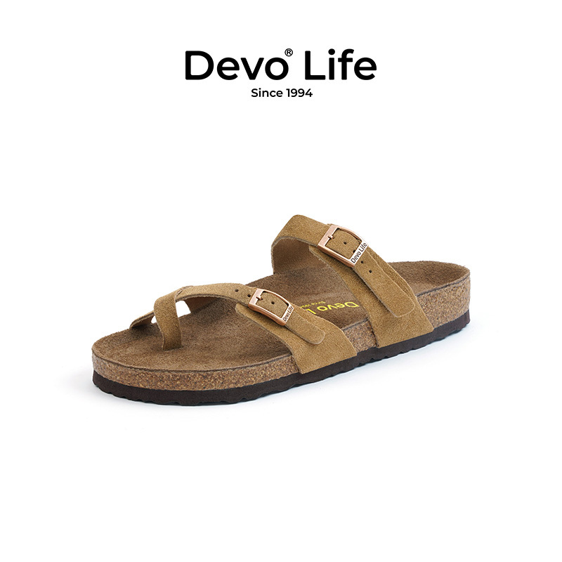 Devo/ Women's Cork Slippers Casual Flip-Flops Summer Outdoor Retro Flat Sandals 26291