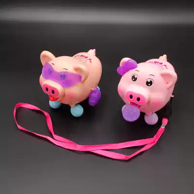 Electric voice-activated cute piggy will walk, turn upside down, standing, walking light, music, baby toys