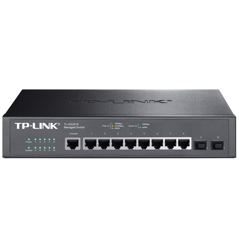 TP-Link TL-SG3210 8 port Gigabit Web tube switch SFP optical port VLAN port convergence Core layer port management SFP optical port port