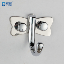 Cloak hook toilet wall hanging wall hook adhesive hook rear stainless steel butterfly coat hook key adhesive hook