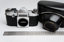 Collection of German Parka Praktica NOVA B antique SLR camera with leather case all metal machinery