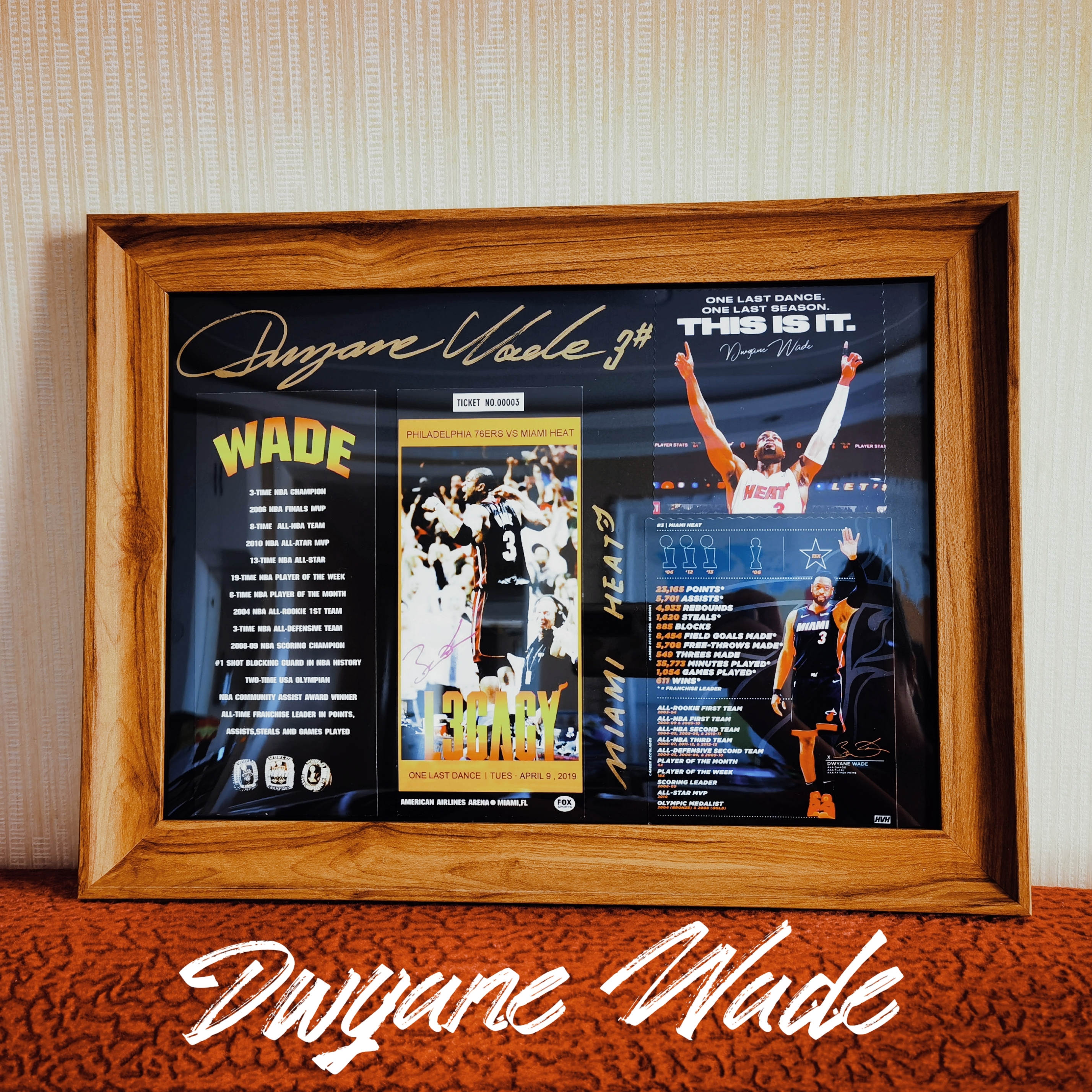 Miami's King DwyaneWade Wade to pay tribute to knee retired season memorial framed