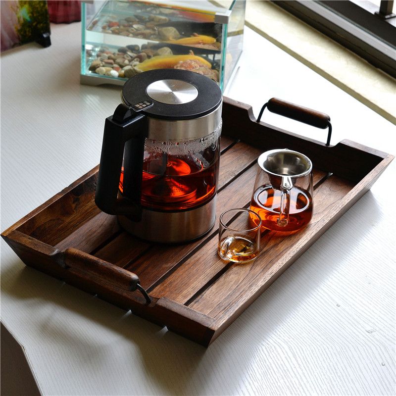 Thai ornaments rectangular solid wood tea tray light luxury tray dining room serving plate creative retro towel tray