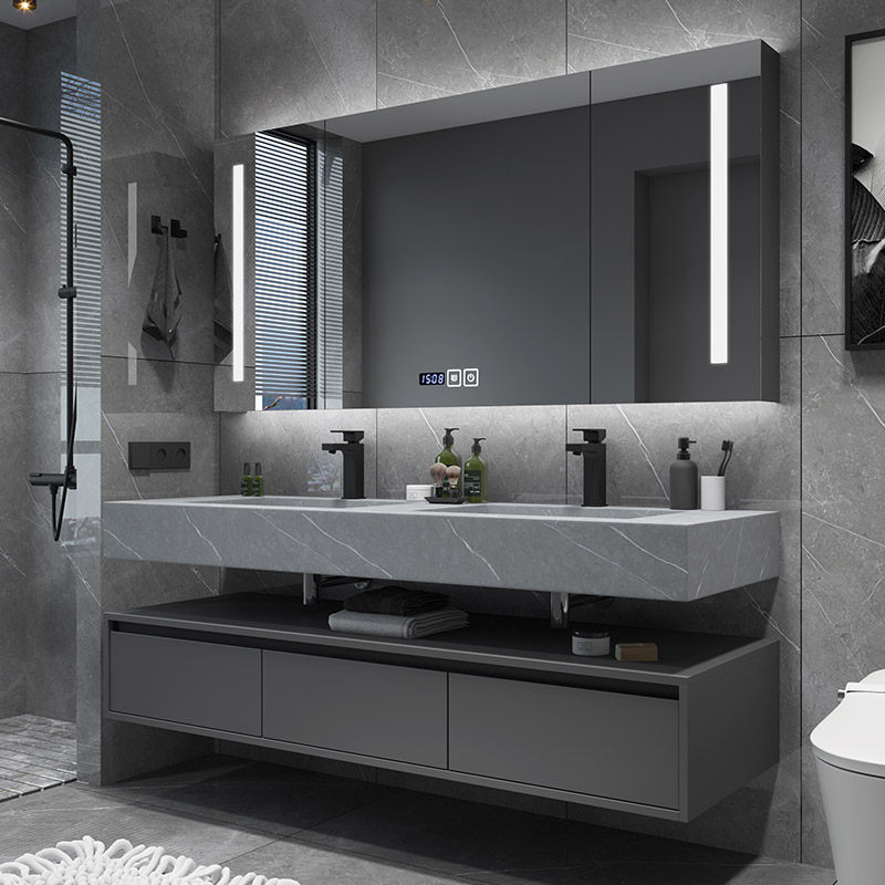 Rock plate integrated basin Baths cabinet Composition modern minimalist washbasin Washbasin Bath Cabinet Light Lavish Make-up Room Wash table