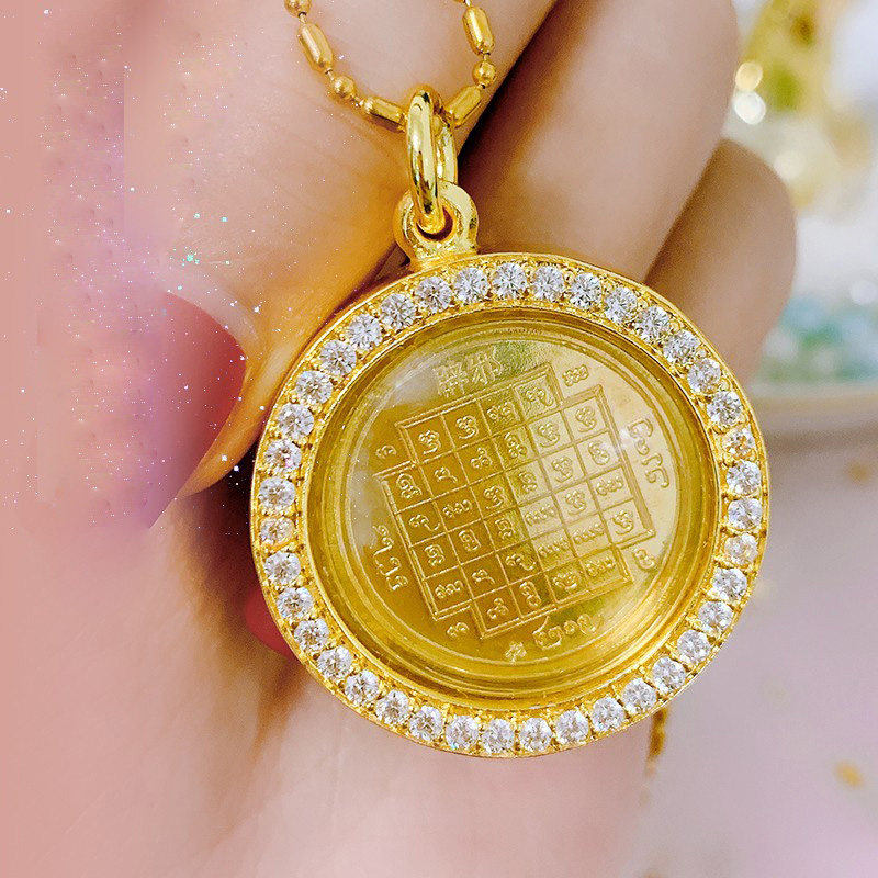 Thai craft card Buddhist brand True Pink Lotte Buddha Taft Spray 32 Roulette Gold Plated Inlaid Drill Shell