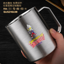 316 cartoon stainless steel cup kindergarten children students with a drinking cup double anti - hot cup