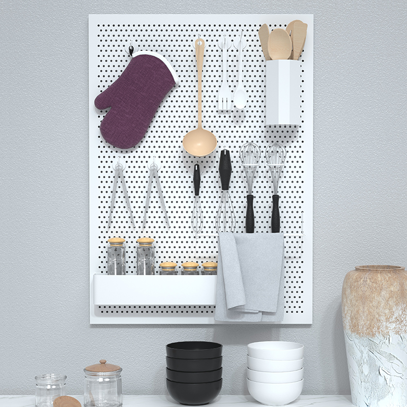 Unmerged collection house Hole board shelf free perforation Nordic wind wall display rack storage shelf hanging wall shelf