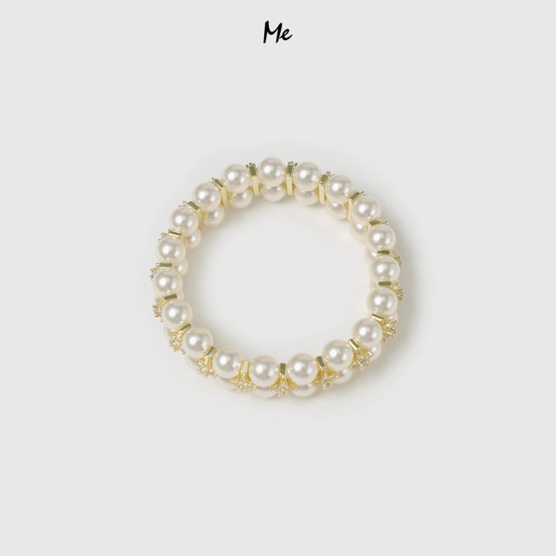 Me【Gold Diamond Pearl Bracelet】Heavy-Duty Diamond-Encrusted Luxury Brand Bracelet Mesa3024