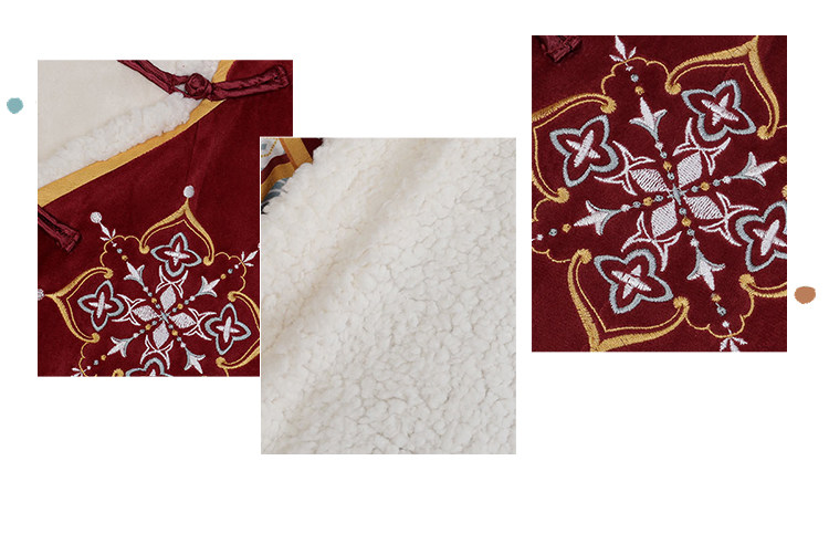 Китайцы одежда наборы 原创藏枫改良汉服女中国风秋冬汉元素少女民族风加绒藏袍披风套装