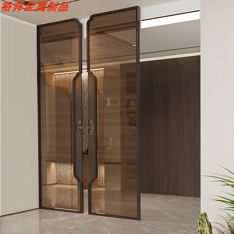 Stainless Steel Wire Glass Screen Hotel Lobby Restaurant Entrance Hallway Office Aluminum Carved Irregular Partition Screen