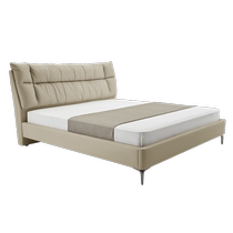 Gujia Home Modern Simple Imported First-layer Cowhide Down Bedroom Double Leather Bed DS8139B