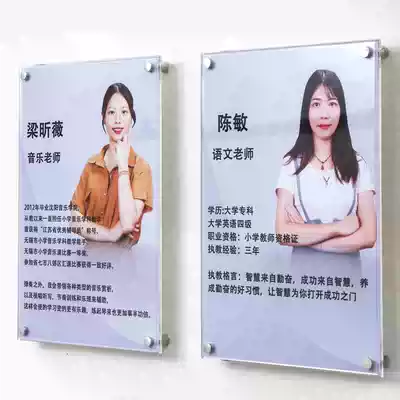 Teacher resume elegant demeanor Wall teacher introduction display wall employee information introduction Logo Wall photo display board publicity