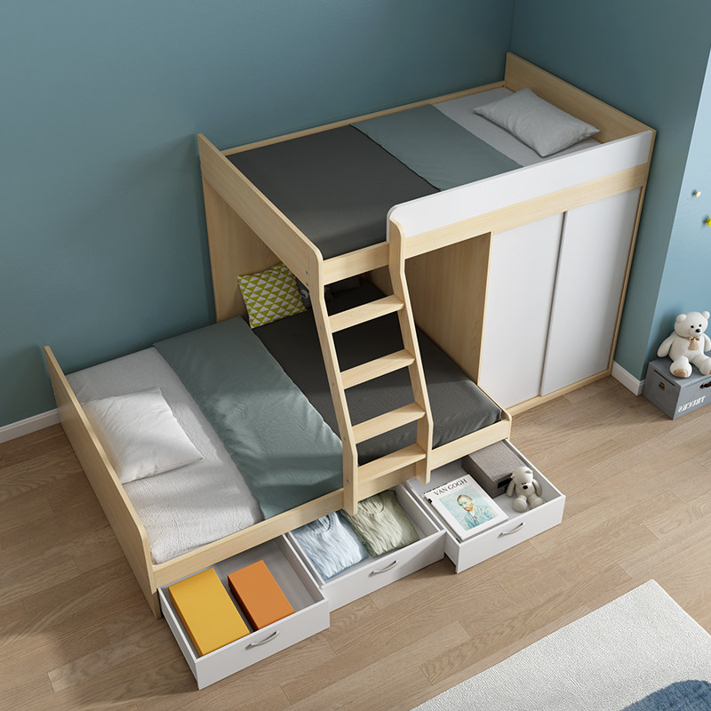 [USD 2178.93] Staggered bunk bed Bunk bed Small apartment tatami bed