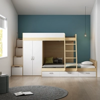 Hãy ra khỏi giường ngủ một tầng với hình ảnh tủ quần áo giường ngủ kết hợp các tính năng giường giường tầng cho trẻ em trên so le - Giường giường ngăn kéo