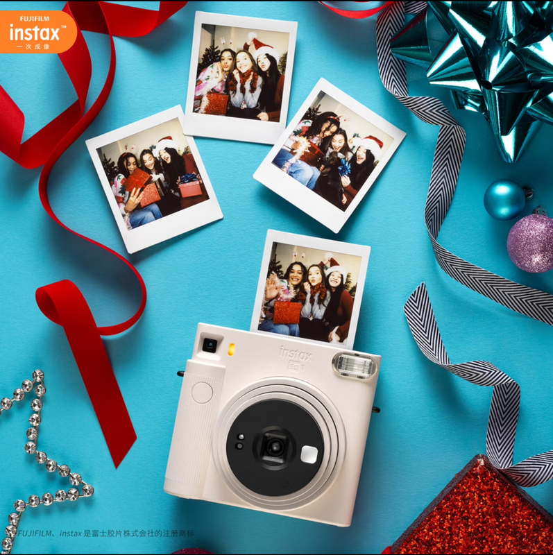 Fuji Japan Brand New Instant Camera Square Sq1 Mica White Glacier Blue Ochre Orange