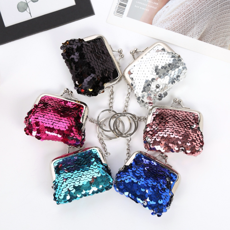 3-inch Creative sequins Lip Gold Bag Hanging Accessories Coins Zero Wallet Mini-Key Buckle Hanging Ornament Headphones Contained