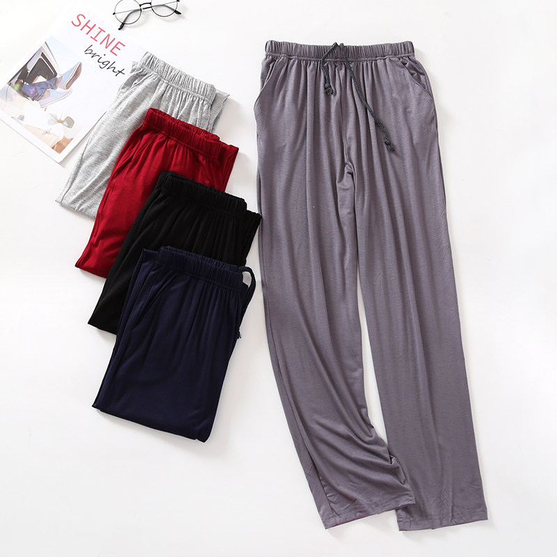 Modale Sleeping Pants Men Pants Summer Casual Loose Home Pants Spring Autumn Large Size Slim men's summer home pants