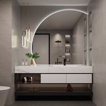 DuPont Corian slate hot-bent seamless integrated basin washbasin cabinet combination bathroom sink customization