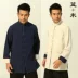 Tang phù hợp với nam áo khoác dài tay quốc phục cotton hai mặt kiểu Trung Quốc thiền định Hanfu quần áo trà quần áo áo sơ mi nam quần thô nam Trang phục dân tộc